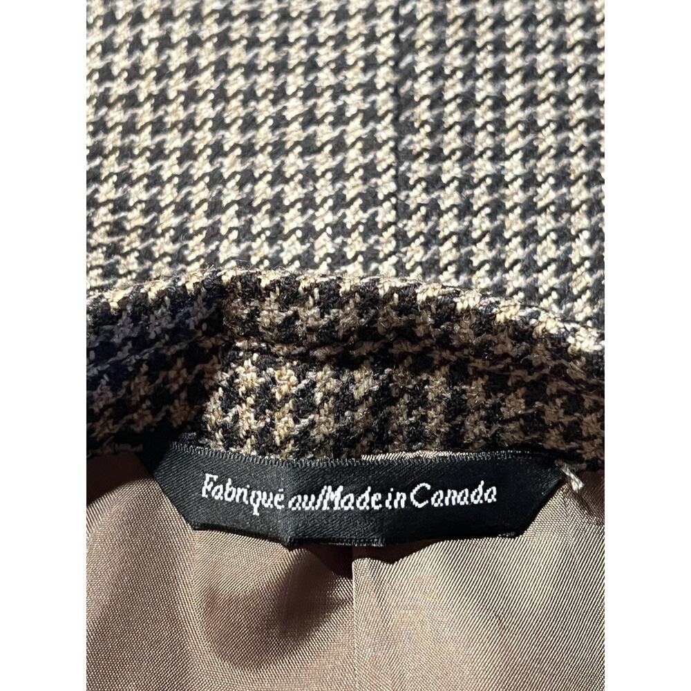 Vintage Zegna x Cambridge Wool Cashmere 46-48L Black Tan Houndstooth Sport Coat - Picture 14 of 16